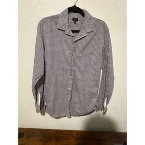 J. Crew Men's Blue Check Button-Up Shirt Size S Long Sleeve